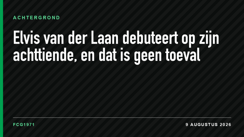 Elvis van der Laan debuteert op zijn achttiende, en dat is geen toeval