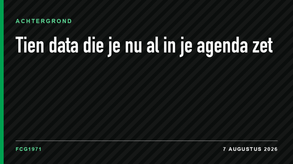 Tien data die je nu al in je agenda zet