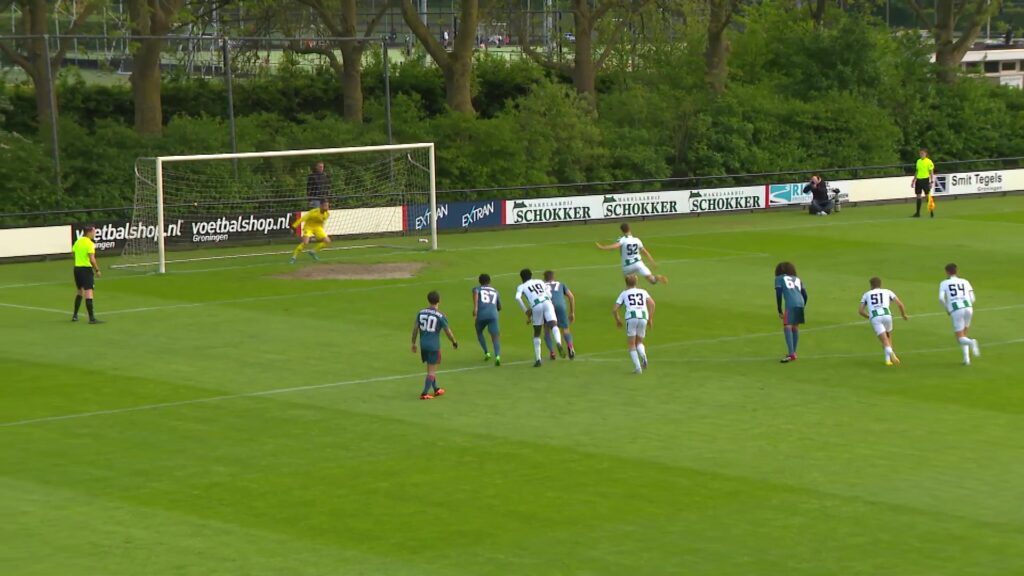Onder 21 van FC Groningen in actie tegen Feyenoord