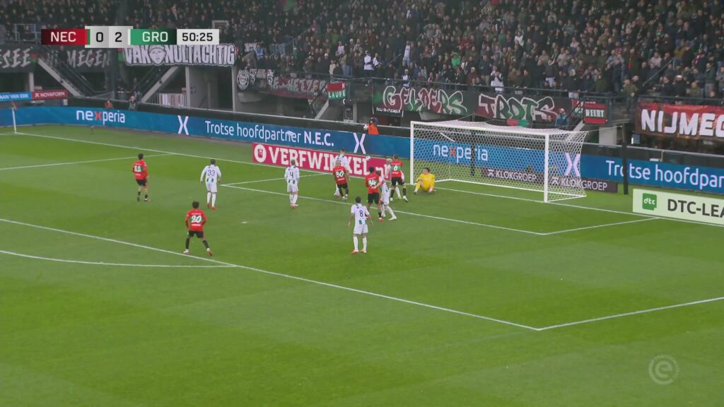 Spelmoment tijdens NEC tegen FC Groningen