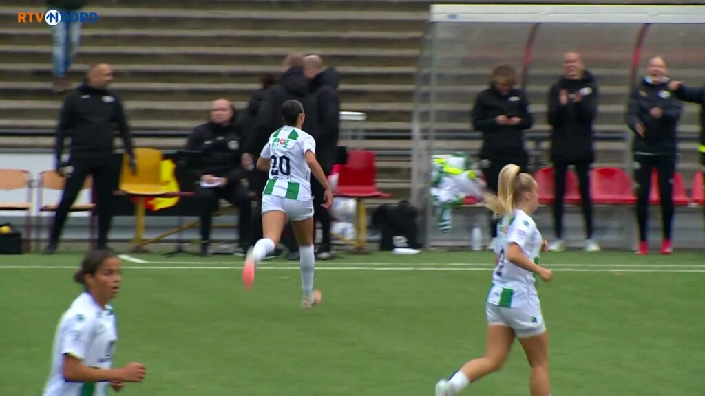 FC Groningen Vrouwen tijdens een eerdere wedstrijd.
